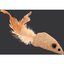 Jouet chat souris canvas avec plume L 9 x p 2 x h 4 cm